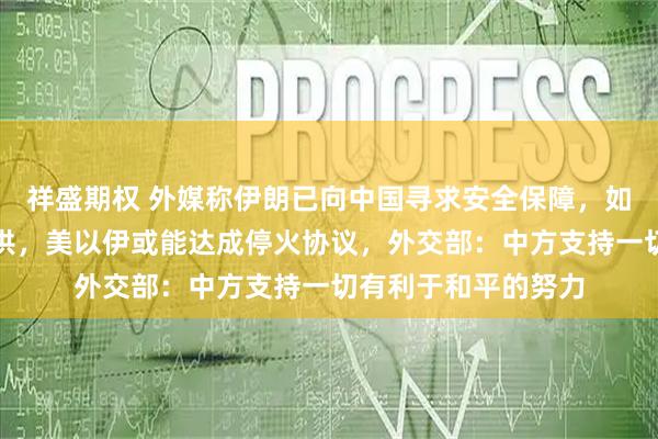 祥盛期权 外媒称伊朗已向中国寻求安全保障,如果这些保障能够提供,美以伊或能达成停火协议,外交部:中方支持一切有利于和平的努力